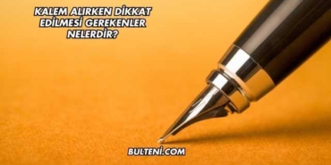 Kalem Alırken Dikkat Edilmesi Gerekenler Nelerdir?