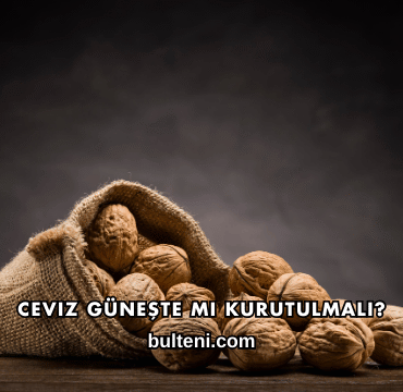 Ceviz Güneşte mi Kurutulmalı?