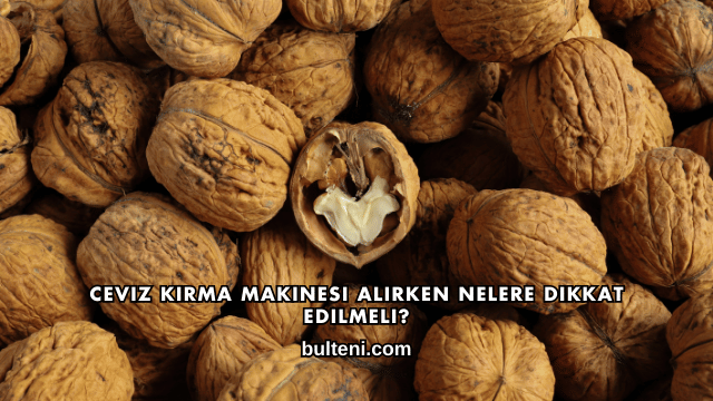 Ceviz Kırma Makinesi Alırken Nelere Dikkat Edilmeli?